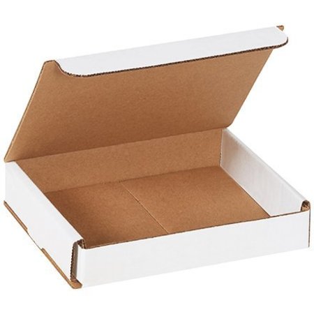 BOX PACKAGING Corrugated Mailers, 6"L x 5"W x 1"H, White M651